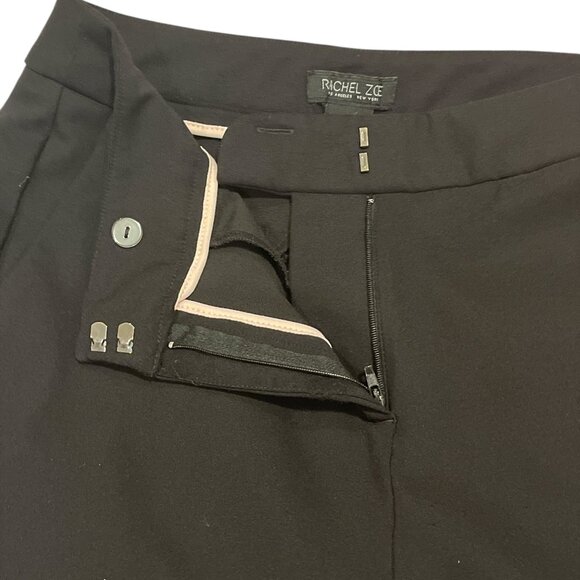 RACHEL ZOE Dress Pants Black Size 6 Stretchy Quality Fabric Straight Leg - Picture 2 of 9